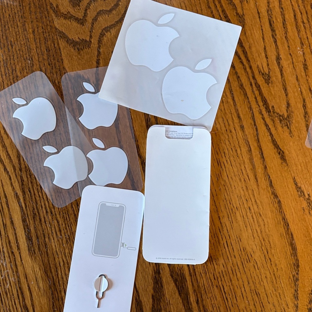Apple White Sticker & SIM Ejector Accessory Set 6 stickers